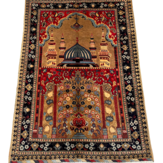 Hand Made Fine Quality Prayer Mat Rug (124 × 81 cm)